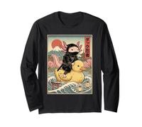 Axolotl Ninja Giappone Vintage Giapponese Ukiyo-e Art Maglia a Manica
