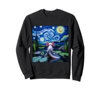 Axolotl Notte Stellata Van Gogh Carino Animale Surreale Felpa