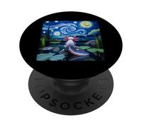 Axolotl Notte Stellata Van Gogh Carino Animale Surreale PopSockets PopGrip Adesivo