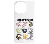 Axolotl of the World Axolotl Morphs Chart Arte educativa Custodia per iPhone 15 Pro Max