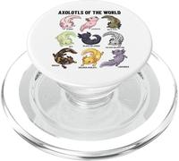 Axolotl of the World Axolotl Morphs Chart Arte educativa PopSockets PopGrip per MagSafe