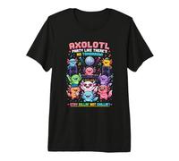 Axolotl Party DJ Rave Pixel Art Design Maglietta Premium