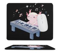 Axolotl Playing Piano Tappetino per Mouse Soffice Mousepad Base in Gomma Tappetini per Il Mouse per Laptop Ufficio Lavoro 25X30Cm