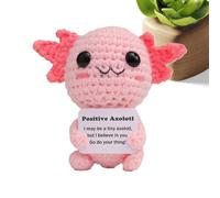 Axolotl positivo - bambola ispiratrice a maglia - bambola stimolante a maglia divertente | Giocattolo axolotl in lana a maglia con carta, morbidi giocattoli da emozione per amici, feste, don