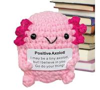 Axolotl positivo - Bambola motivazionale fatta a mano - Bambole motivazionali per studenti, adolescenti, bambini, comodino sul lato del letto, scrivania da toeletta, libreria, casa, viaggi