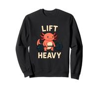 Axolotl Powerlifting Divertente Palestra Animal Art Felpa