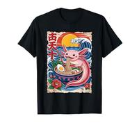 Axolotl Ramen Giapponese Divertente Graphic Tees Kawaii Axolotl Maglietta