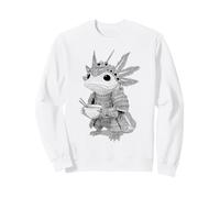 Axolotl Samurai Ramen Xilografia Giapponese Arte Felpa