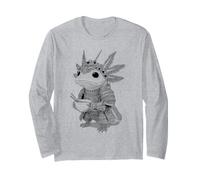 Axolotl Samurai Ramen Xilografia Giapponese Arte Maglia a Manica