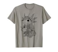 Axolotl Samurai Ramen Xilografia Giapponese Arte Maglietta