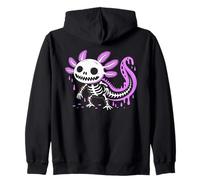 Axolotl Skeleton Drip Halloween Costume Kids Spooky Season Felpa con Cappuccio