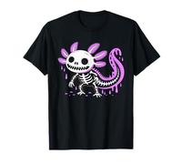 Axolotl Skeleton Drip Halloween Costume Kids Spooky Season Maglietta