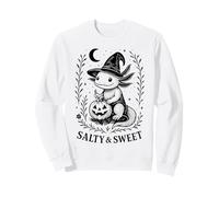 Axolotl Strega con Zucca Illustrazione di Halloween Carina Felpa