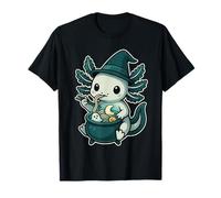 Axolotl stregato Ramen nel calderone Kawaii Halloween Maglietta