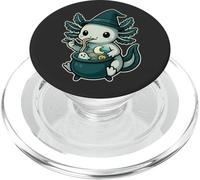 Axolotl stregato ramen nel calderone kawaii Halloween PopSockets PopGrip per MagSafe
