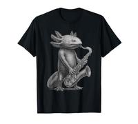 Axolotl Suonare Sassofono Jazz Musica Amante degli Animali Maglietta