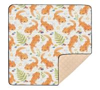 Axolotl - Tappetino da gioco per bambini, morbido, spesso, per interni ed esterni, un pezzo, 127 x 127 cm, colore: arancione