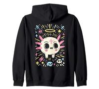 Axolotl Teschio Kawaii Arte Gotica Pastello Felpa con Cappuccio