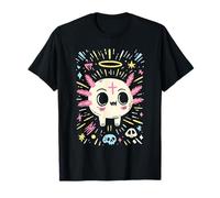 Axolotl Teschio Kawaii Arte Gotica Pastello Maglietta