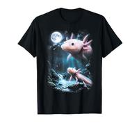 Axolotl Ululando alla Luna 90's Retro Maglietta