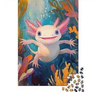 Axolotl Underwater Scene 1000 Componenti Carta Spessa Puzzle Familiare Livello Di Difficoltà Equilibrato Intrattenimento Fine Settimana A Domicilio Divertente 52x38cm/1000pcs