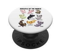 Axolotls del mondo - Simpatico Axolotl Morphs Science Lovers PopSockets PopGrip Adesivo