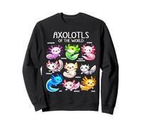Axolotls del Mondo Tipi Kawaii di Axolotl Pesce Anfibio Felpa