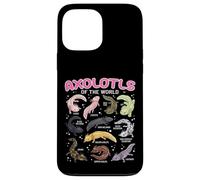 Axolotls of The World Axolotl Morphs Chart Ragazzi Ragazze Bambini Custodia per iPhone 13 Pro Max