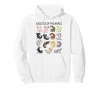 Axolotls of The World Axolotl Morphs Chart Ragazzi Ragazze Bambini Felpa con Cappuccio