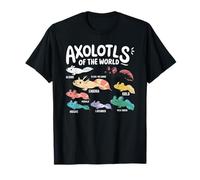 Axolotls of The World Carino Anime Salamander Axolotl Pesce Maglietta