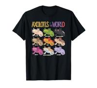 Axolotls of The World Kawaii Carino Anime Acquario Art Fish Maglietta