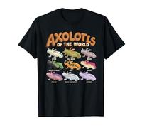 Axolotls of The World Kawaii Carino Anime Acquario Art Fish Maglietta