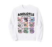 Axolotls of The World - Maglietta Kawaii Axolotl Educational Felpa