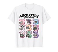 Axolotls of The World - Maglietta Kawaii Axolotl Educational Maglietta