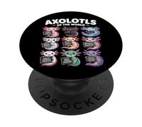 Axolotls of the World - Maglietta Kawaii Axolotl Educational PopSockets PopGrip Adesivo
