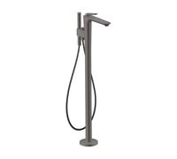 AXOR Citterio C rubinetto vasca, installazione a pavimento, miscelatore monocomando Cubic cut, 49441340, Cubic cut Citterio C nero cromato spazzolato [Rubinetteria Bagno > Rubinetteria Vasca]