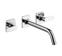 Miscelatore per lavabo Hansgrohe AXOR Citterio M 3 fori da incasso per lavabo per montaggio a parete con bocca 226 mm, maniglie a leva e rosoni, colorazione: cromo