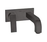 hansgrohe AXOR Citterio Mitigeur de lavabo, finition losange, encastré, saillie 220mm, vidage non verrouillable, avec plaque, 39171340, 39171340, Colorazione: Cromo nero spazzolato