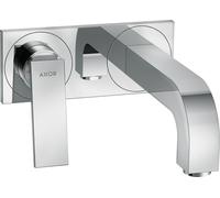 hansgrohe AXOR Citterio miscelatore per lavabo, incasso, sporgenza 220 mm, scarico a scomparsa, con piastra, 39119, Colorazione: cromo - 39119000