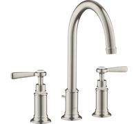 hansgrohe AXOR Mitigeur lavabo 3 trous Montreux 180, vidage escamotable, béquilles, projection 175mm, 16514800, 16514800, Colorazione: Ottica in acciaio inossidabile