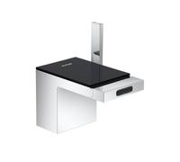 Miscelatore monocomando per bidet Hansgrohe AXOR MyEdition con set di scarico ad apertura rapida, Colorazione: cromo / vetro nero