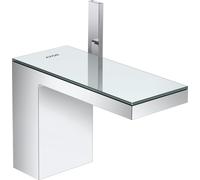 hansgrohe AXOR MyEdition miscelatore monocomando per lavabo 110, con scarico push-open, con piastra, sporgenza 150 mm, 47030, Colorazione: cromo/vetro a specchio