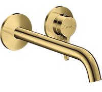 hansgrohe AXOR One miscelatore monocomando da incasso per lavabo a parete con maniglia a leva e bocca di erogazione 220 mm, 48120, Colorazione: Ottica in oro lucido