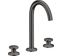 hansgrohe AXOR One miscelatore per lavabo a 3 fori Select 170 con scarico push-open, sporgenza 140 mm, 48070, Colorazione: Cromo nero spazzolato