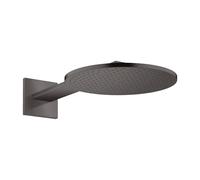 hansgrohe AXOR ShowerSolutions pomme de douche 300 1 jet, raccord mural, bras de douche 450 mm, 35300340, 35300340, Colorazione: Cromo nero spazzolato