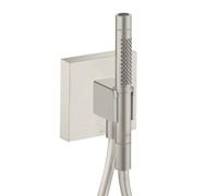hansgrohe AXOR Starck ShowerCollection Porter unit 12 x 12, avec douchette à main 2 jets et flexible de douche, 12626800, 12626800, Colorazione: Ottica in acciaio inossidabile