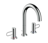 Miscelatore per lavabo Hansgrohe AXOR Uno 3 fori 200, maniglia a prua, scarico a scomparsa, sporgenza 173mm, Colorazione: cromo