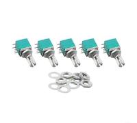 Axorafow 5 potenziometri RV097NS con interruttore, resistore variabile a 5 pin B1K-500K Ohm, controllo del volume dell'albero zigrinato da 6 mm, progetti elettronici fai da te (B5K) (5 pin B50K)