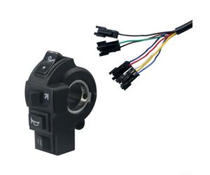 Axorafow Avere 1. Cavo da 7 m antipioggia ABS manubrio - Interruttore di controllo per fanali posteriori, indicatori di direzione, per e-bike e scooter (nero) (C)