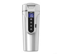 Axorafow Bollitore per scaldabagno digitale da 500 ml, in acciaio 304, elettrico, da viaggio, per veicoli da 12 V/24 V, funzione di mantenimento in caldo (nero/bianco)